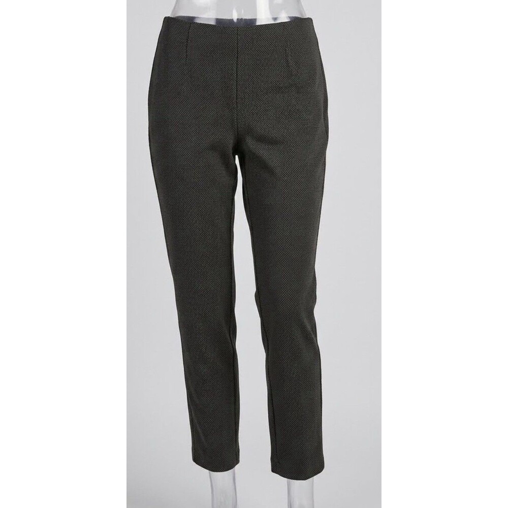 J Jill Womens LP Brown Ponte Slim Leg Pants Petite Geometric Career Work
